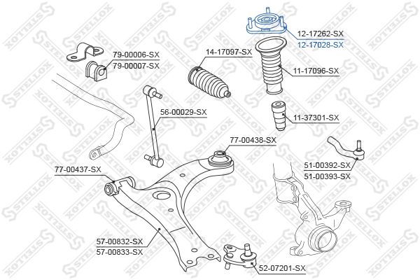 STELLOX 12-17028-SX Suspension Strut Support Mount