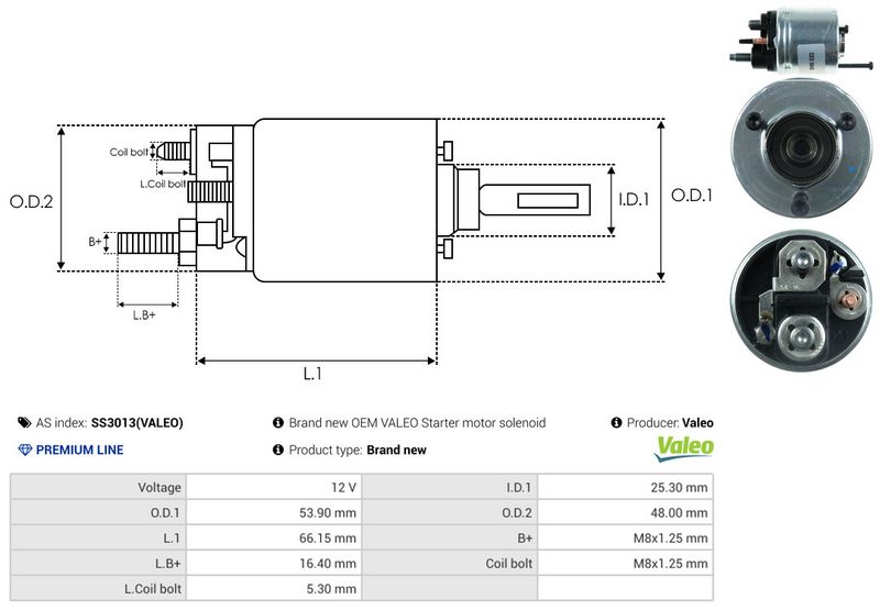 AS-PL SS3013(VALEO) Solenoid Switch, starter