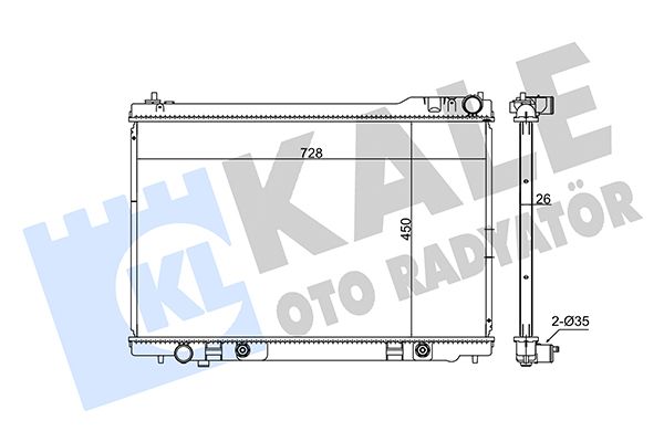 KALE NISSAN Радіатор охолодження двиг. FX45 4.5 03-