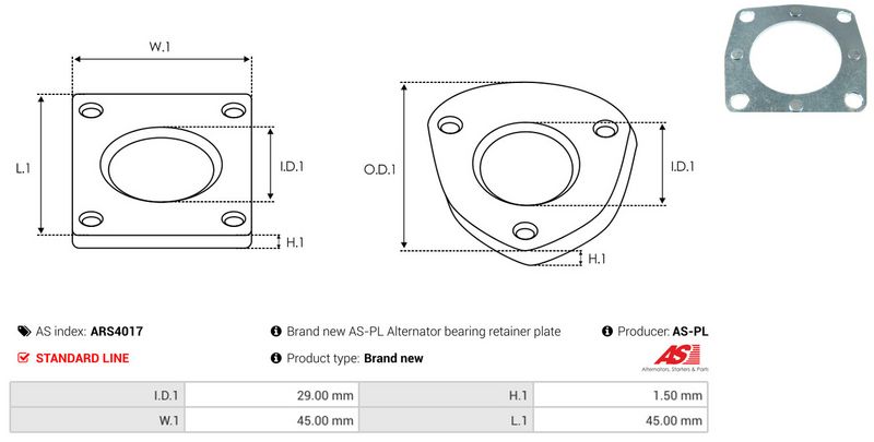 AS-PL ARS4017 Repair Set, alternator