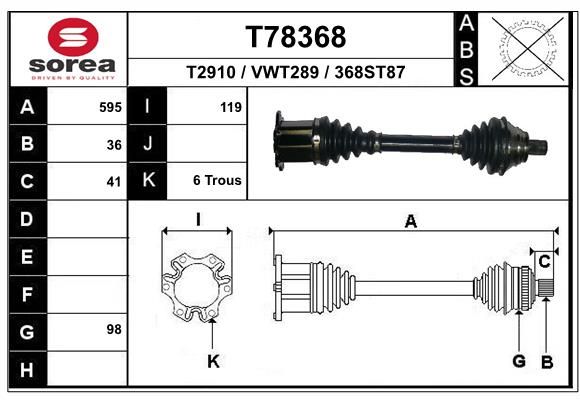 EAI hajtótengely T78368