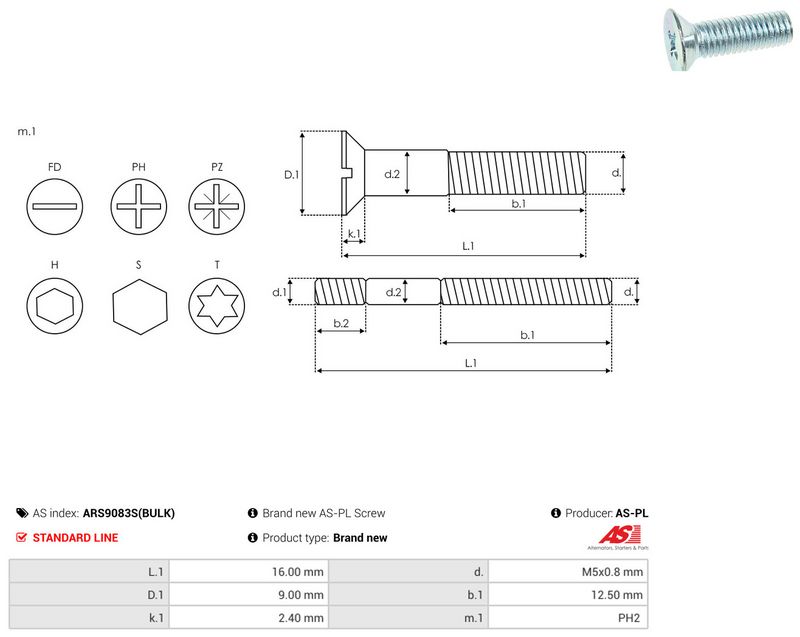AS-PL ARS9083S(BULK) Repair Set, alternator
