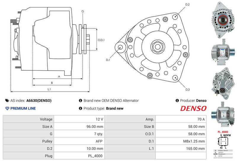 AS-PL A6630(DENSO) Alternator