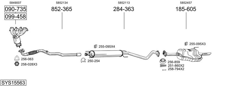 ABGASANLAGE BOSAL SYS15563
