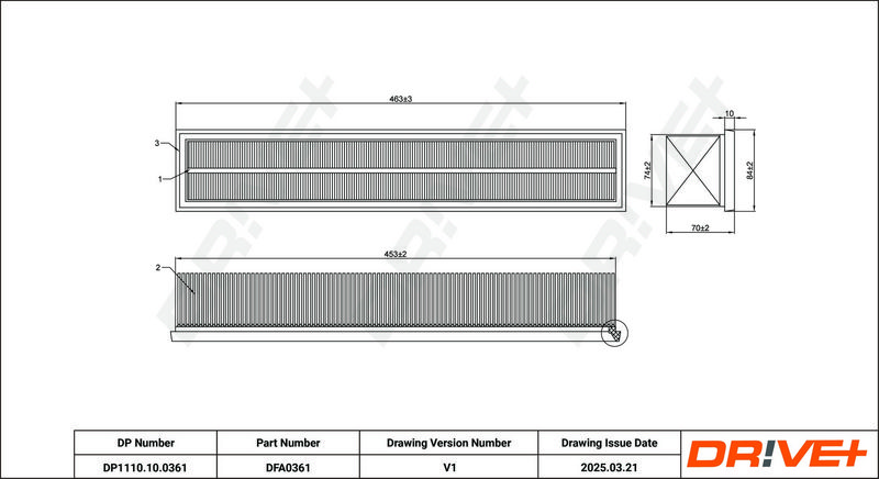 Filtru aer DP1110.10.0361 Dr!ve+