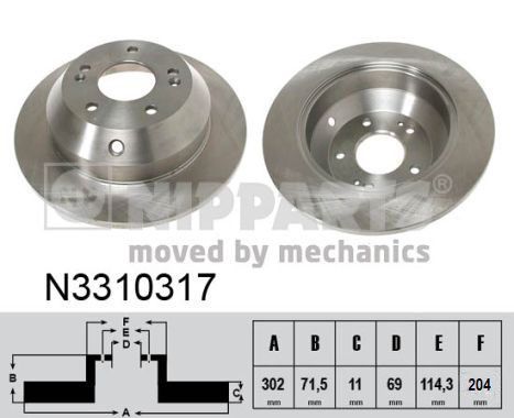 NIPPARTS féktárcsa N3310317