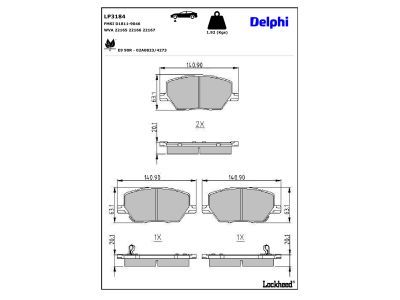 DELPHI LP3184 Brake Pad Set, disc brake