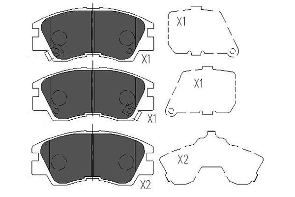 Комплект гальмівних накладок, дискове гальмо, Kavo Parts KBP-5501