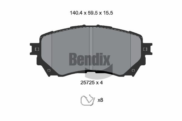 BENDIX Braking fékbetétkészlet, tárcsafék BPD2263