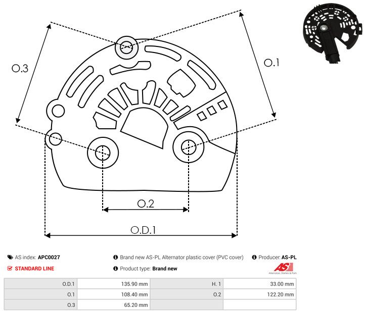 Kaitsekate, generaator, AS-PL APC0027