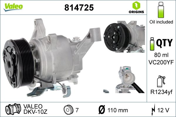 Συμπιεστής, συστ. κλιματισμού  VALEO ORIGINS NEW O.E. TECHNOLOGY