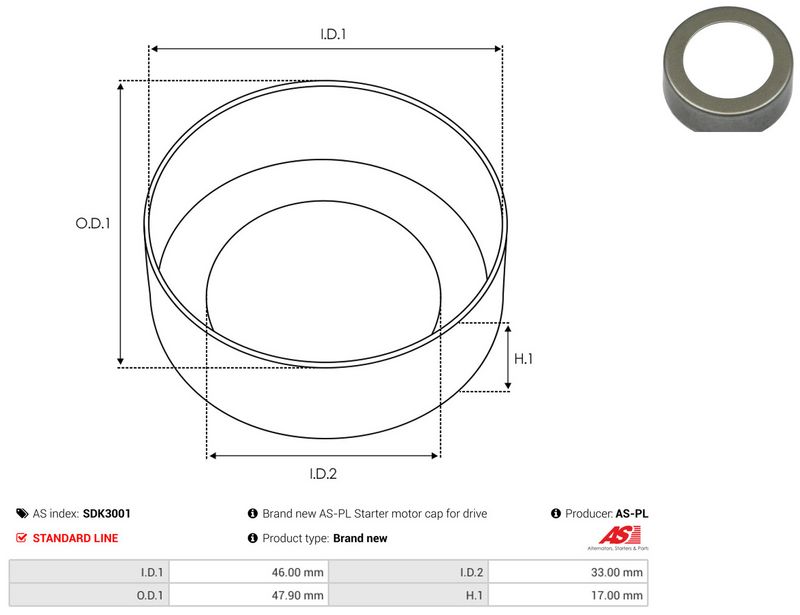 Remondikomplekt, Starter, AS-PL SDK3001