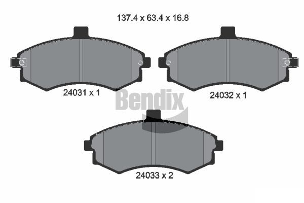 BENDIX Braking fékbetétkészlet, tárcsafék BPD2081