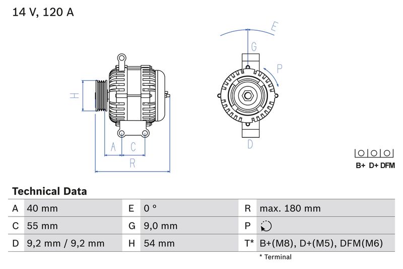 BOSCH Dynamo / Alternator 0 986 084 160