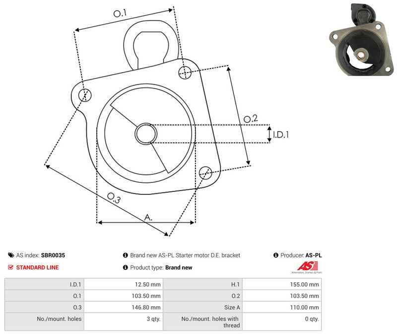 AS-PL SBR0035 Starter Lid, carburettor