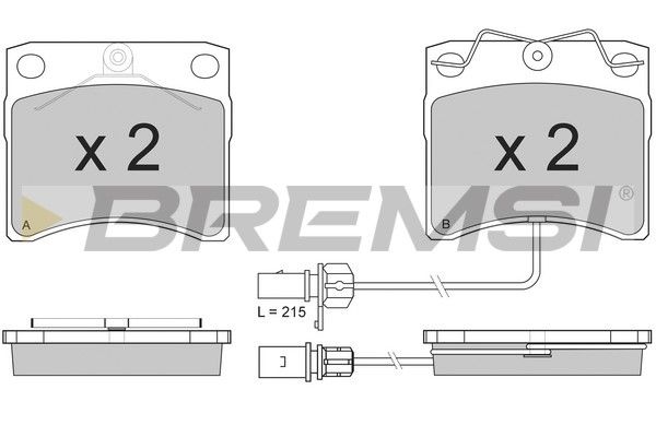 Комплект гальмівних накладок, дискове гальмо, Bremsi BP2869