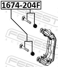 FEBEST 1674-204F Guide Bolt, brake caliper