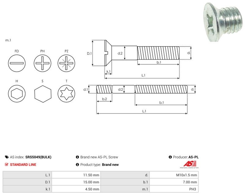 AS-PL SRS5049(BULK) Repair Set, alternator