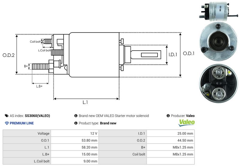 AS-PL SS3060(VALEO) Solenoid Switch, starter