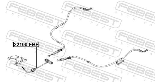 FEBEST 22100-FBF Cable Pull, parking brake