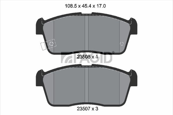 Комплект гальмівних накладок, дискове гальмо