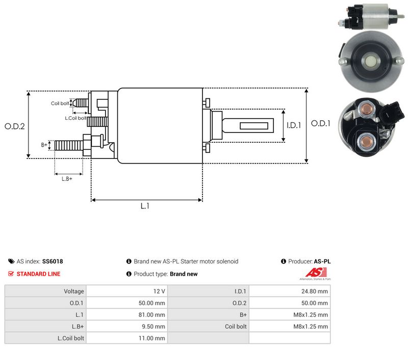 Magnetlülitus, starter, AS-PL SS6018