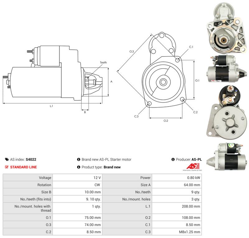 Starter, AS-PL S4022