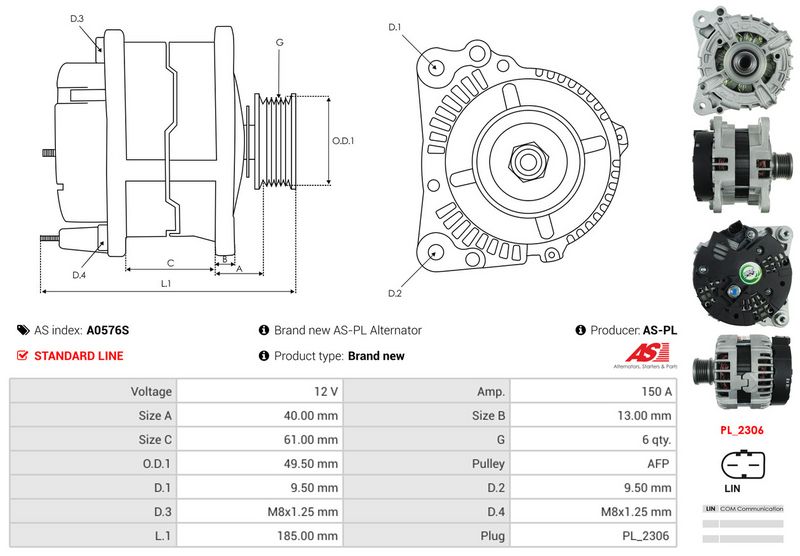 AS-PL A0576S Alternator