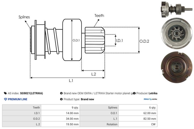Sisehammastega ratas, starteri planetaarrattas, AS-PL SG9021(LETRIKA)