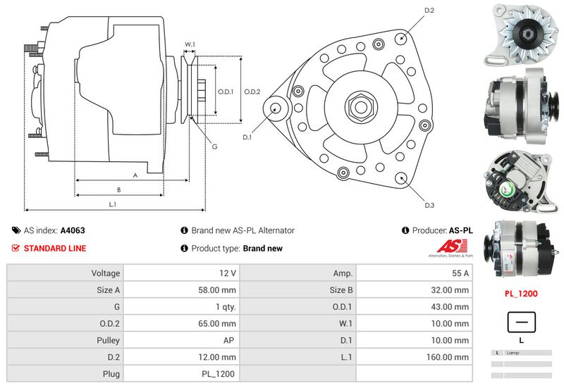 AS-PL A4063 Alternator