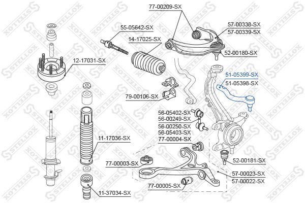 STELLOX 51-05399-SX Tie Rod End