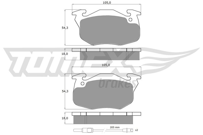 TOMEX Brakes fékbetétkészlet, tárcsafék TX 10-34