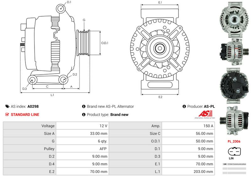 AS-PL A0298 Alternator