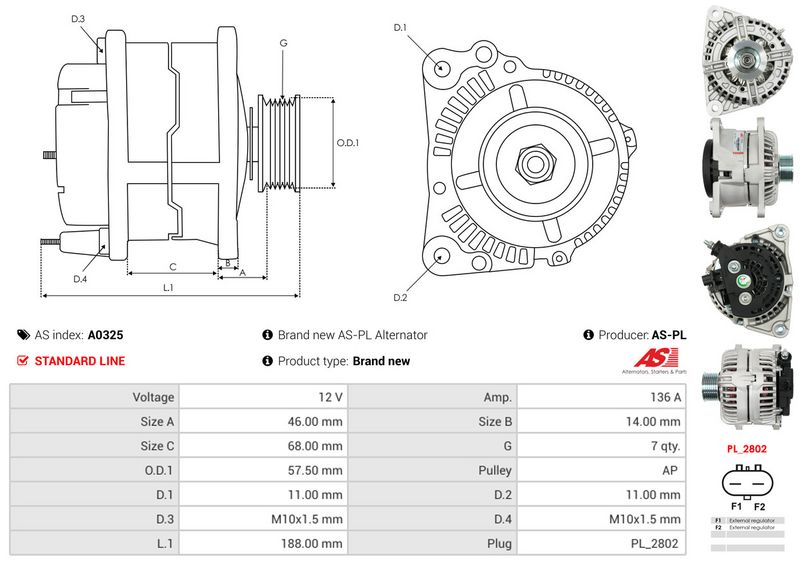 AS-PL A0325 Alternator