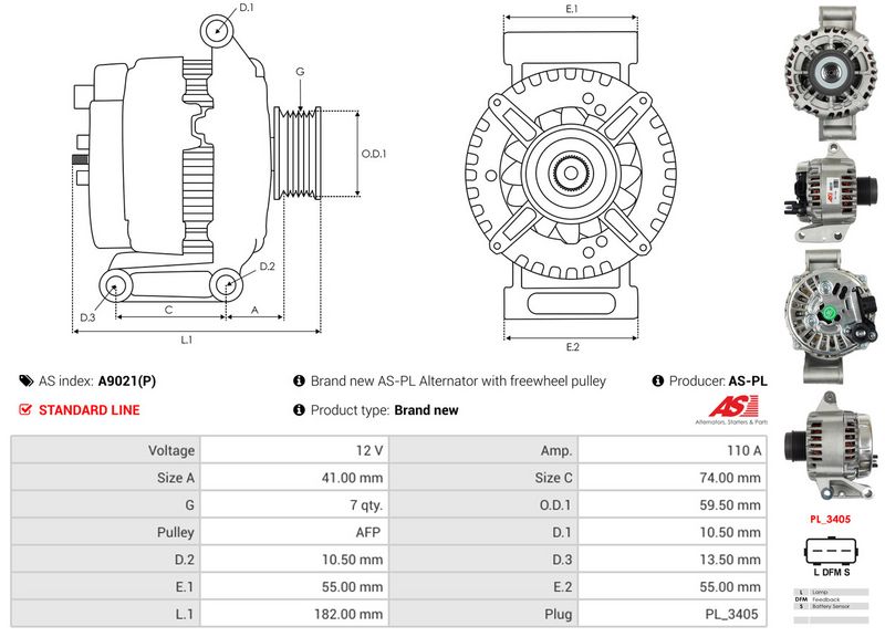 AS-PL A9021(P) Alternator