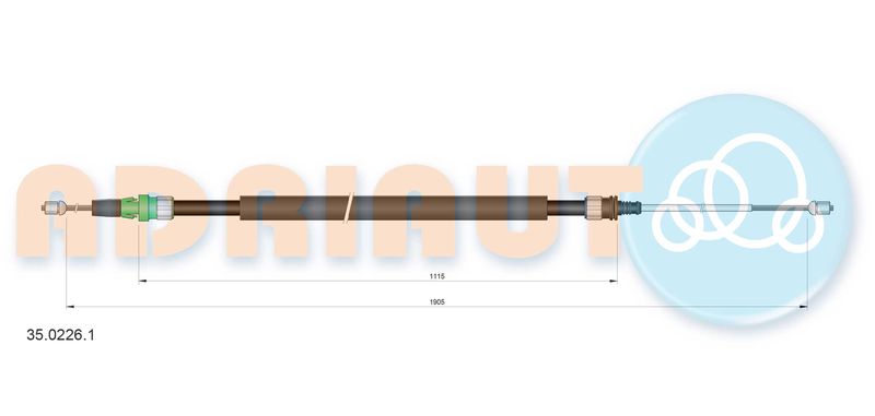 Тросовий привод, стоянкове гальмо, Adriauto 35.0226.1