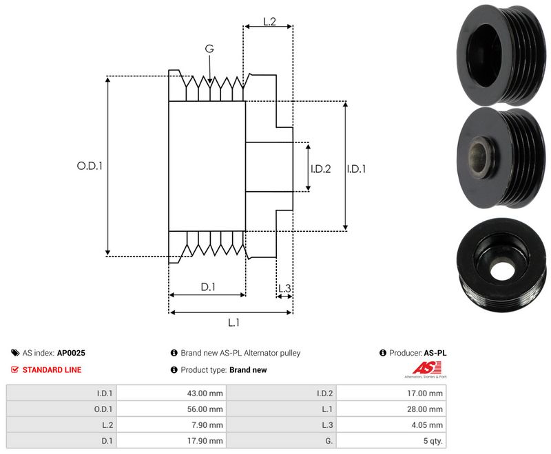 Rihmaratas, generaator, AS-PL AP0025