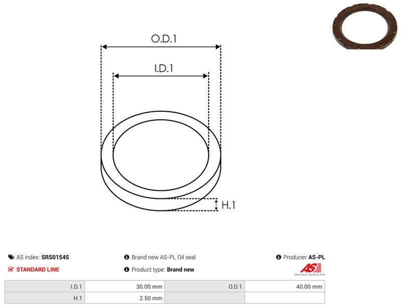AS-PL SRS0154S Repair Set, alternator