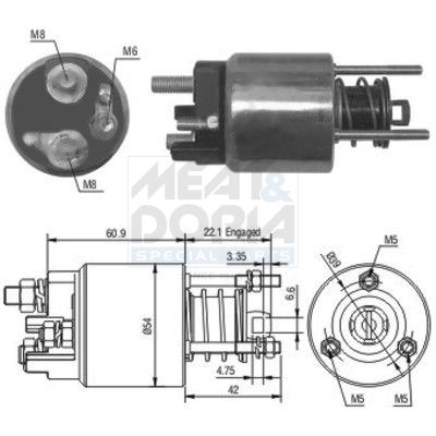 MEAT & DORIA Magneetschakelaar, startmotor 46076