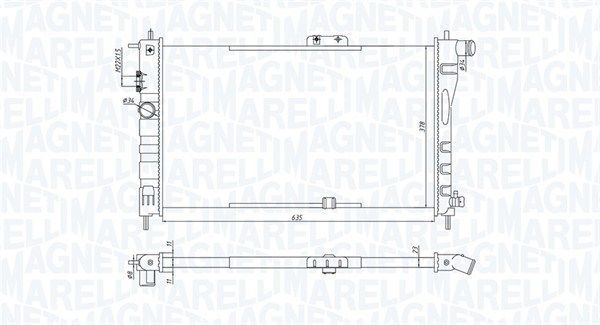 Радіатор, система охолодження двигуна, Magneti Marelli 350213199800