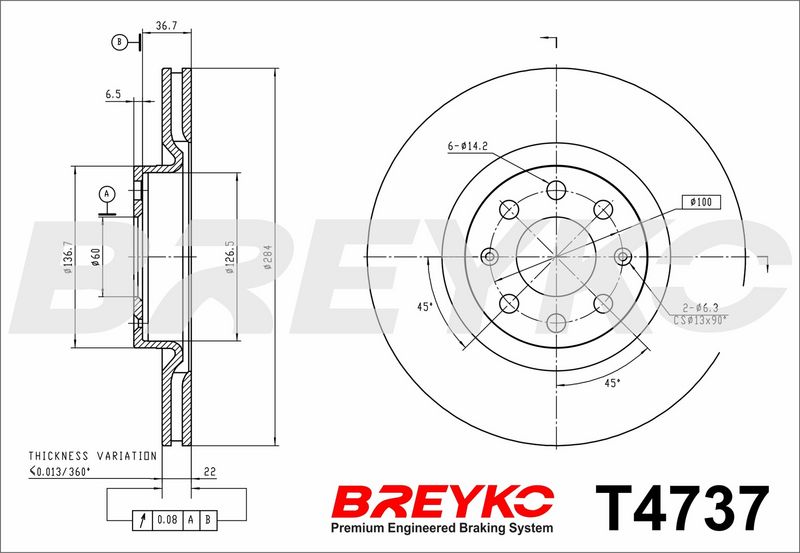 DAVID VASCO T4737 Brake Disc