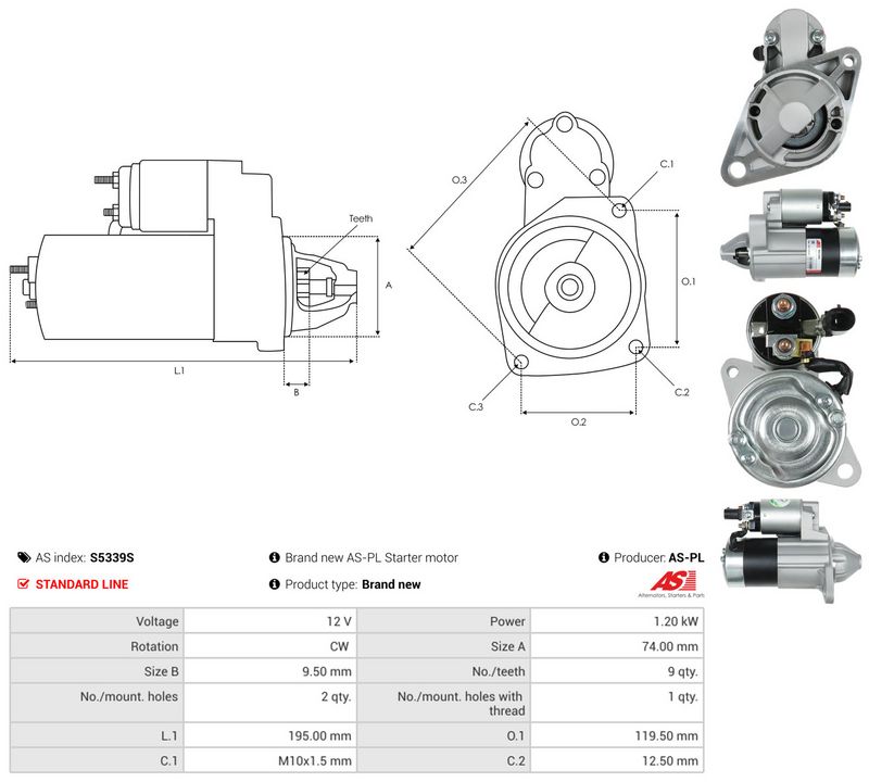 Starter, AS-PL S5339S