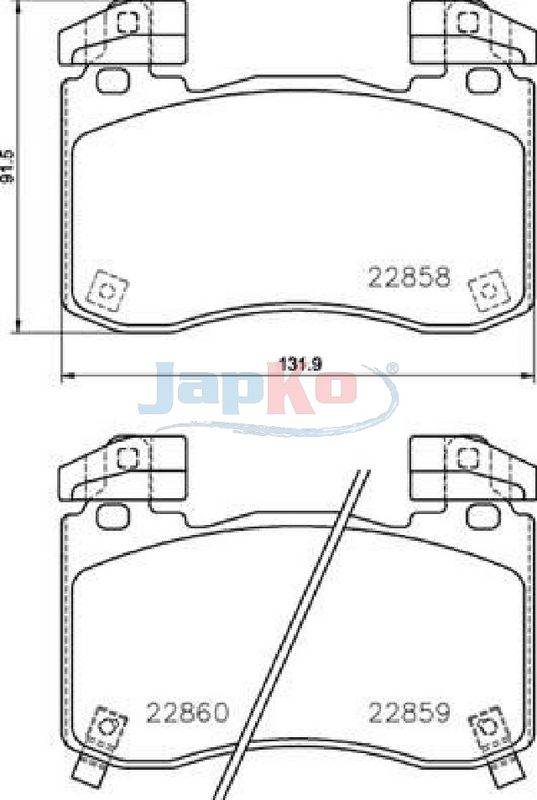 JAPKO 50K36 Brake Pad Set, disc brake