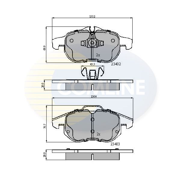 Комплект гальмівних накладок, дискове гальмо, Comline CBP01137