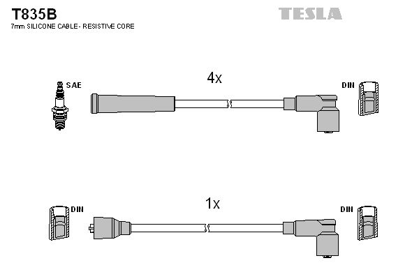 TESLA gyújtókábelkészlet T835B