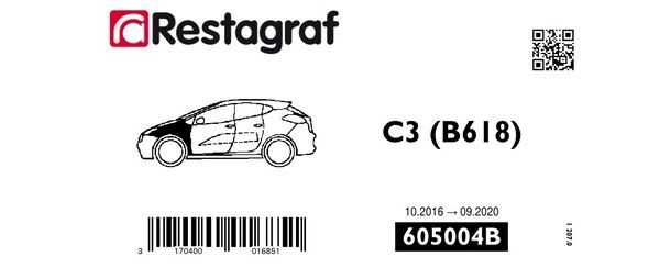 Kit de clip de fixation, carrosserie RESTAGRAF 605004B