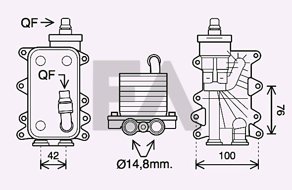 Radiador de aceite, aceite motor