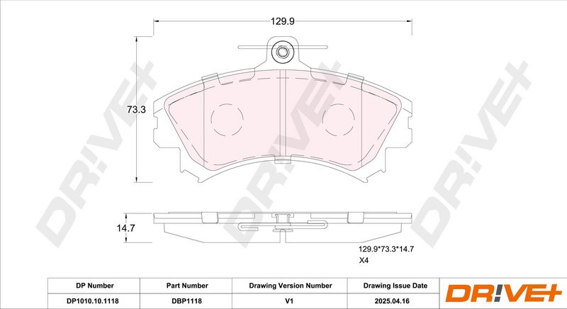 Set placute frana,frana disc DP1010.10.1118 Dr!ve+