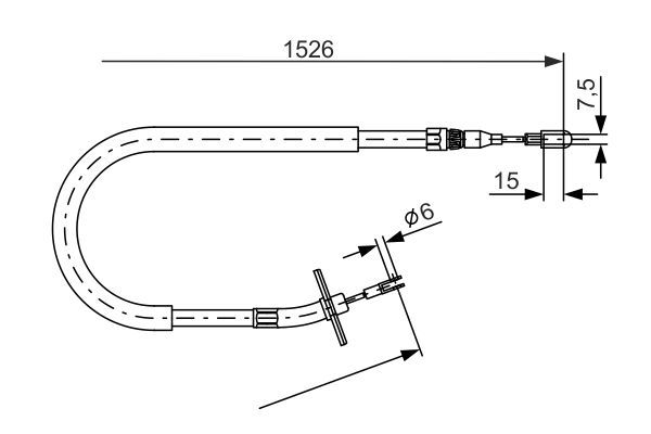 Тросовий привод, стоянкове гальмо, Mercedes SPRINTER 4-T задній правий, Bosch 1987477859