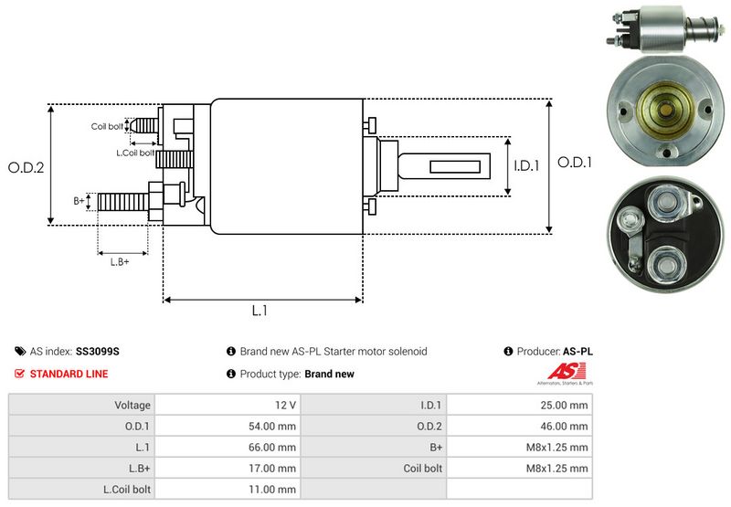 AS-PL SS3099S Solenoid Switch, starter